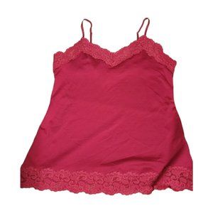 White House Black Market Cami Top Size Small Spaghetti Straps Lace Trim Pink